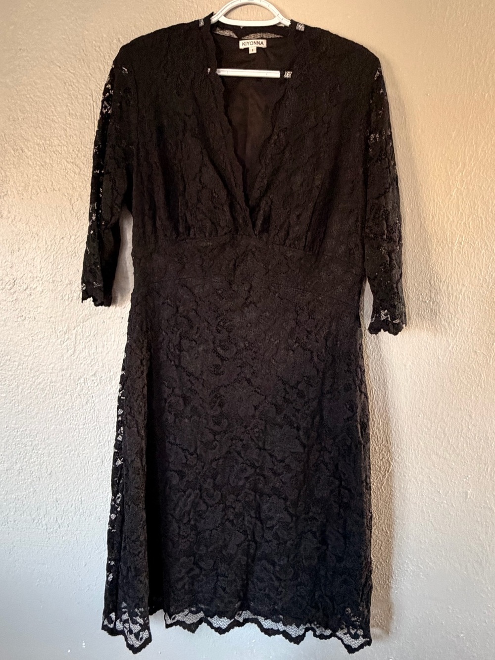 Kiyonna Black Boudoir Scalloped Lace Cocktail Dress Woman’s Plus Size 2X (18-20)